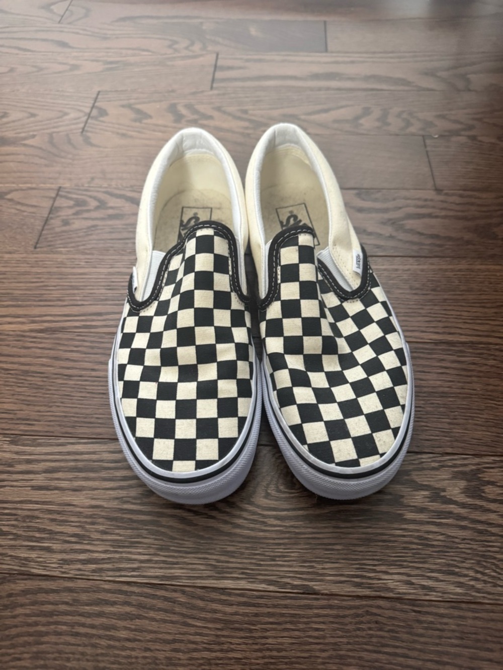 Vans Checkerboard Slip-On Sneakers - Black and White